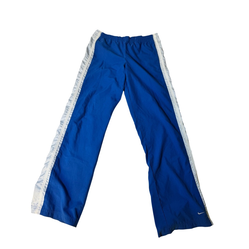 Nike Track Pants Mens Small Royal Blue White Stripe Athletic Training Trousers